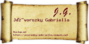 Jávorszky Gabriella névjegykártya