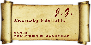 Jávorszky Gabriella névjegykártya