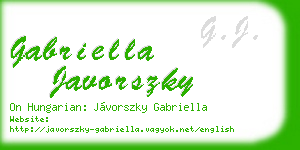 gabriella javorszky business card
